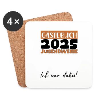 Jugendweihe 2025 Gästebuch Geschenk Mädchen Jungen - Untersetzer (4er-Set) - Weiß - Vorne
