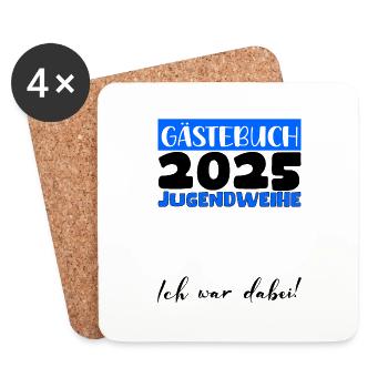 Jugendweihe 2025 Guestbook Gift Girls Boys - Coasters (set of 4) - white - Front