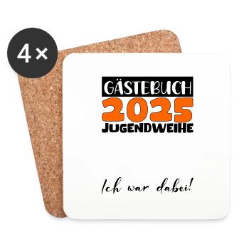 Jugendweihe 2025 Guestbook Gift Girls Boys - Coasters (set of 4) - white - Front