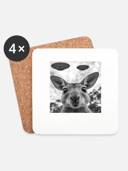 Wallaby - Untersetzer (4er-Set) - Weiß