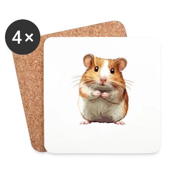 Hamster - Untersetzer (4er-Set) - Weiß - Vorne
