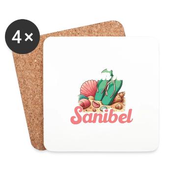 Étendez-moi simplement sur l’île de Sanibel - Dessous de verre (lot de 4) - blanc - Devant