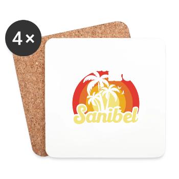 Je préférerais être sur l’île de Sanibel - Dessous de verre (lot de 4) - blanc - Devant