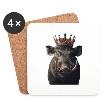 Warzenschwein - Untersetzer (4er-Set) - Weiß - Vorne
