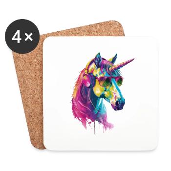 Einhorn - Untersetzer (4er-Set) - Weiß - Vorne