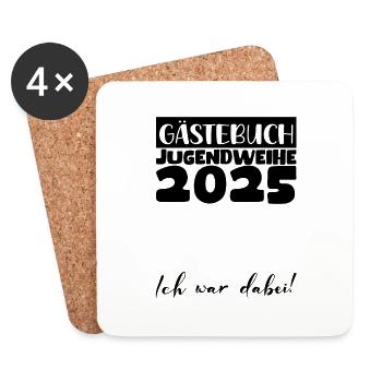 Jugendweihe 2025 Guestbook Gift Girls Boys - Coasters (set of 4) - white - Front