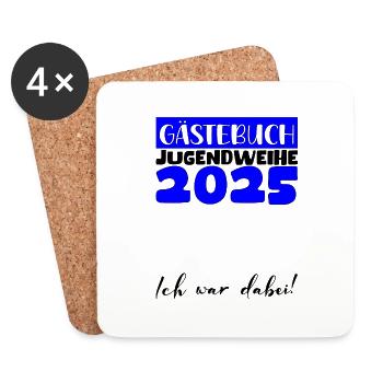 Jugendweihe 2025 Guestbook Gift Girls Boys - Coasters (set of 4) - white - Front