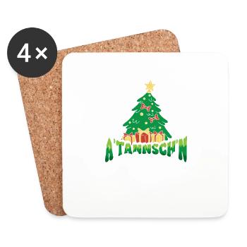 Ä Tännsch´n Please Lustiges Weihnachten - Untersetzer (4er-Set) - Weiß - Vorne
