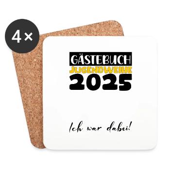 Jugendweihe 2025 Gästebuch Geschenk Mädchen Jungen - Untersetzer (4er-Set) - Weiß - Vorne