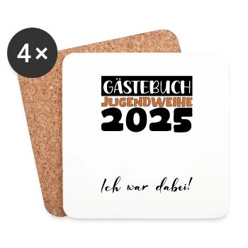 Jugendweihe 2025 Guestbook Gift Girls Boys - Coasters (set of 4) - white - Front