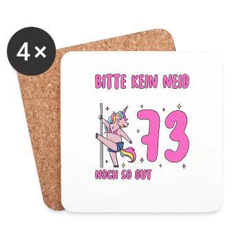 Bitte Kein Neid 73 Geburtstag - Untersetzer (4er-Set) - Weiß - Vorne