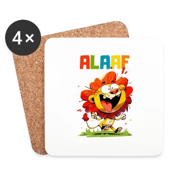 Carnaval Lion Cologne Cologne Alaaf Costume Drôle - Dessous de verre (lot de 4) - blanc - Devant