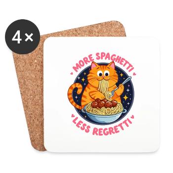 More Spaghetti Less Regretti - Coasters (set of 4) - white - Front
