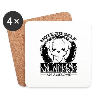Maltese Are Awesome - Coasters (set of 4) - white - Front