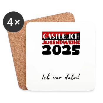 Jugendweihe 2025 Guestbook Gift Girls Boys - Coasters (set of 4) - white - Front