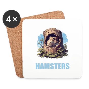 Hamster - Untersetzer (4er-Set) - Weiß - Vorne