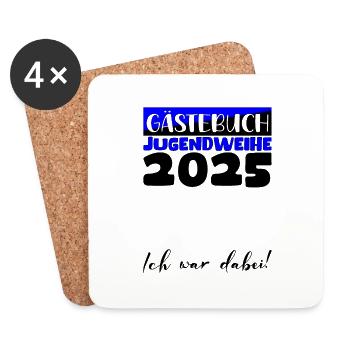Jugendweihe 2025 Guestbook Gift Girls Boys - Coasters (set of 4) - white - Front