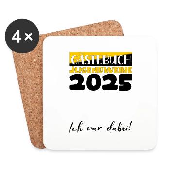 Jugendweihe 2025 Gästebuch Geschenk Mädchen Jungen - Untersetzer (4er-Set) - Weiß - Vorne