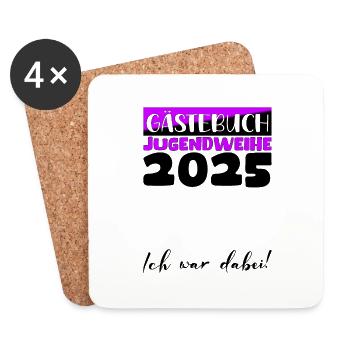 Jugendweihe 2025 Guestbook Gift Girls Boys - Coasters (set of 4) - white - Front