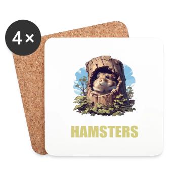 Hamster - Untersetzer (4er-Set) - Weiß - Vorne