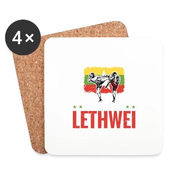 Lege Einen Finger Auf Mich Und Deine Erste - Untersetzer (4er-Set) - Weiß - Vorne