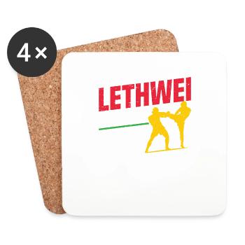 Lethwei is not a sport, but a lifestyle - Coasters (set of 4) - white - Front