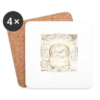 Zertifizierter Geschichts-Nerd - Untersetzer (4er-Set) - Weiß - Vorne