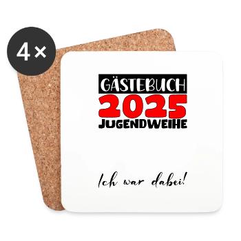 Jugendweihe 2025 Guestbook Gift Girls Boys - Coasters (set of 4) - white - Front