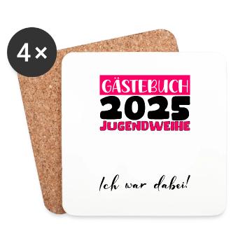 Jugendweihe 2025 Guestbook Gift Girls Boys - Coasters (set of 4) - white - Front