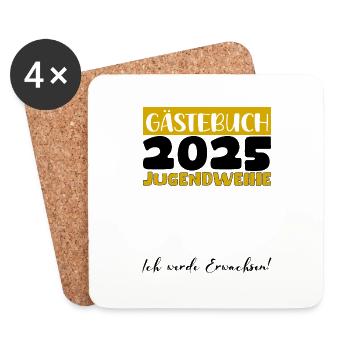 Jugendweihe 2025 Gästebuch Geschenk Mädchen Jungen - Untersetzer (4er-Set) - Weiß - Vorne