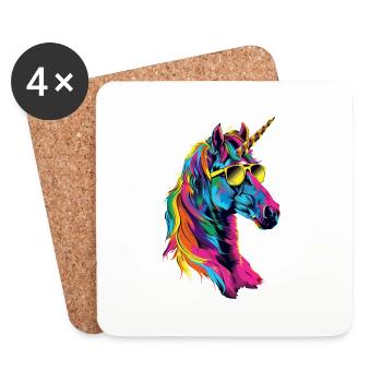 Einhorn - Untersetzer (4er-Set) - Weiß - Vorne