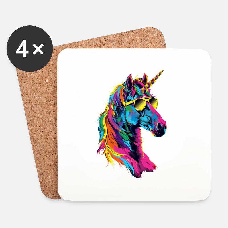 Einhorn - Untersetzer (4er-Set) - Weiß