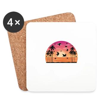 Sabbatical, let the adventure begin - Coasters (set of 4) - white - Front