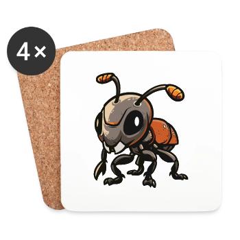 Ant Comic - Coasters (set of 4) - white - Front