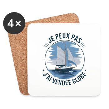 vendee voilier - Dessous de verre (lot de 4) - blanc - Devant