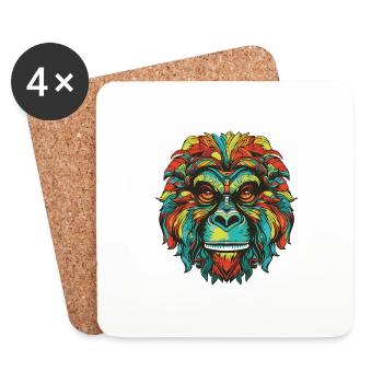 Gorilla Portrait - Coasters (set of 4) - white - Front