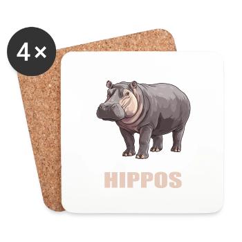 Hippopotamus Hippopotamus - Coasters (set of 4) - white - Front