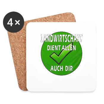 AGRICULTURE SERVES EVERYONE, INCLUDING YOU - Coasters (set of 4) - white - Front