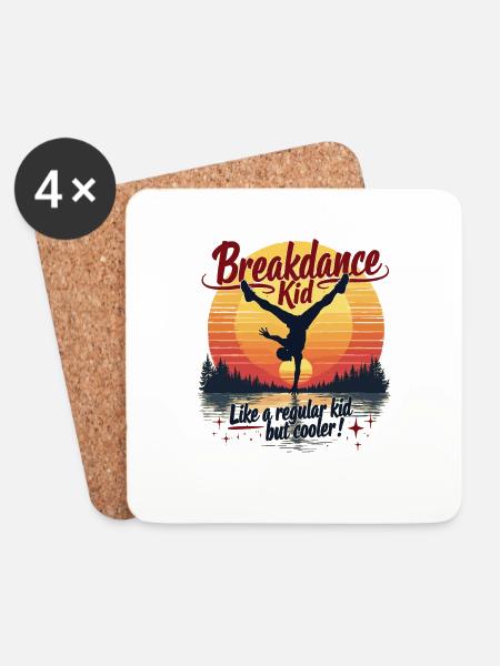 Breakdance Retro Design – Cooles Outfit für Tänzer - Untersetzer (4er-Set) - Weiß