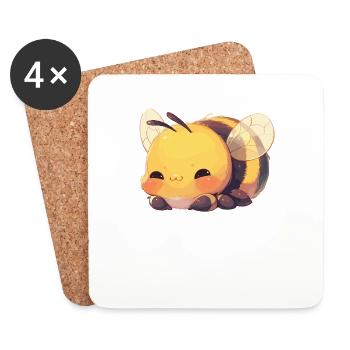Bienen Biene - Untersetzer (4er-Set) - Weiß - Vorne
