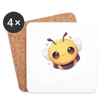 Abeilles Abeille - Dessous de verre (lot de 4) - blanc - Devant