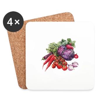 Veggie Slayer 2 - Untersetzer (4er-Set) - Weiß - Vorne