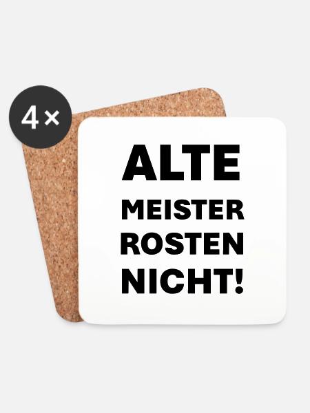 Alte Meister rosten nicht - Untersetzer (4er-Set) - Weiß