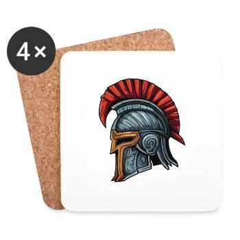 Spartan Warrior Sparta Helmet - Coasters (set of 4) - white - Front