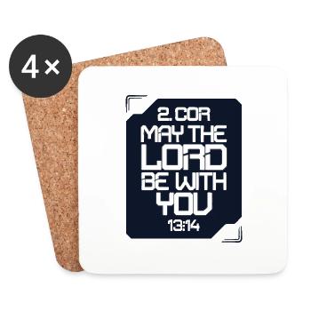 May the lord be with you - Coasters (set of 4) - white - Front
