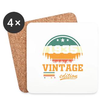 1935 Vintage Retro 90 Year Birthday Gift - Coasters (set of 4) - white - Front