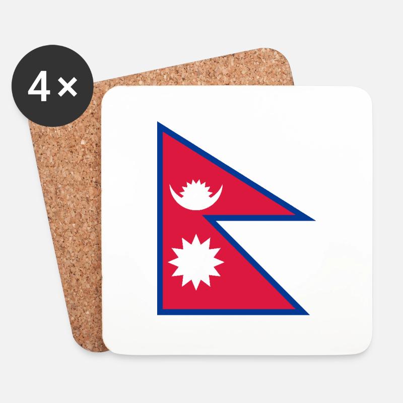 Nepal - Untersetzer (4er-Set) - Weiß