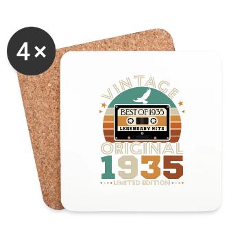 1935 Vintage Retro 90 Year Birthday Gift - Coasters (set of 4) - white - Front