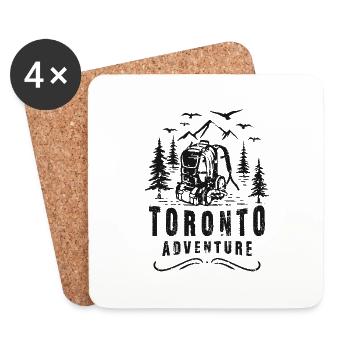 Toronto Outdoor Camper Camping Tent Tents - Coasters (set of 4) - white - Front