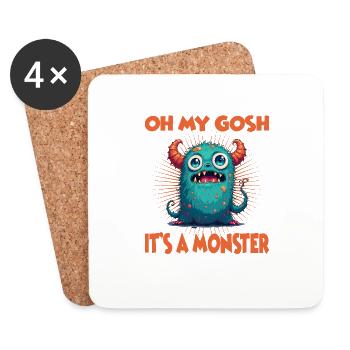 Oh my Gosh it’s a Monster für Monster Fan - Untersetzer (4er-Set) - Weiß - Vorne